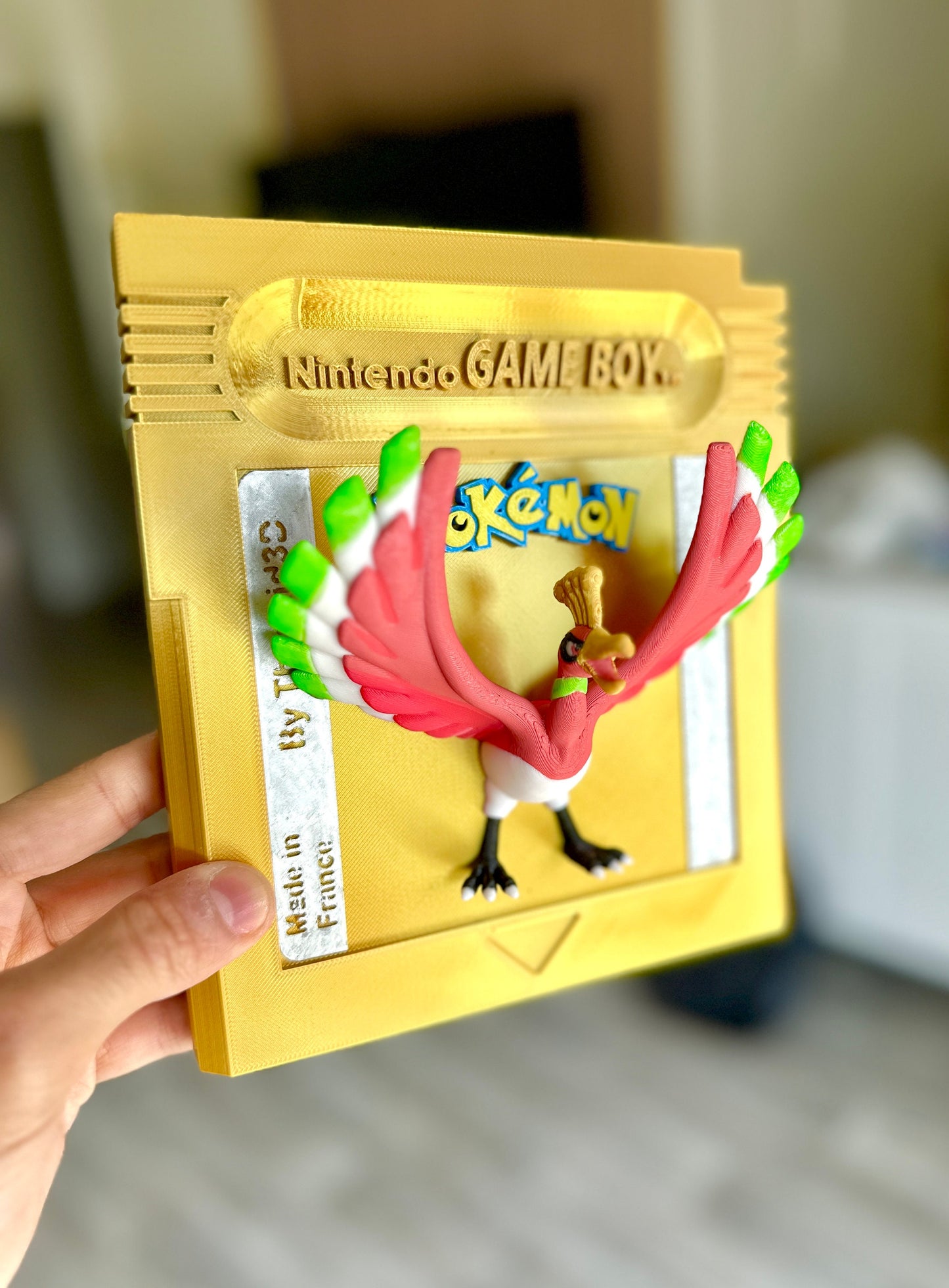 Giant Pokemon Gold Ho-oh Gameboy Color Cartridge - Wall decorartion hand made