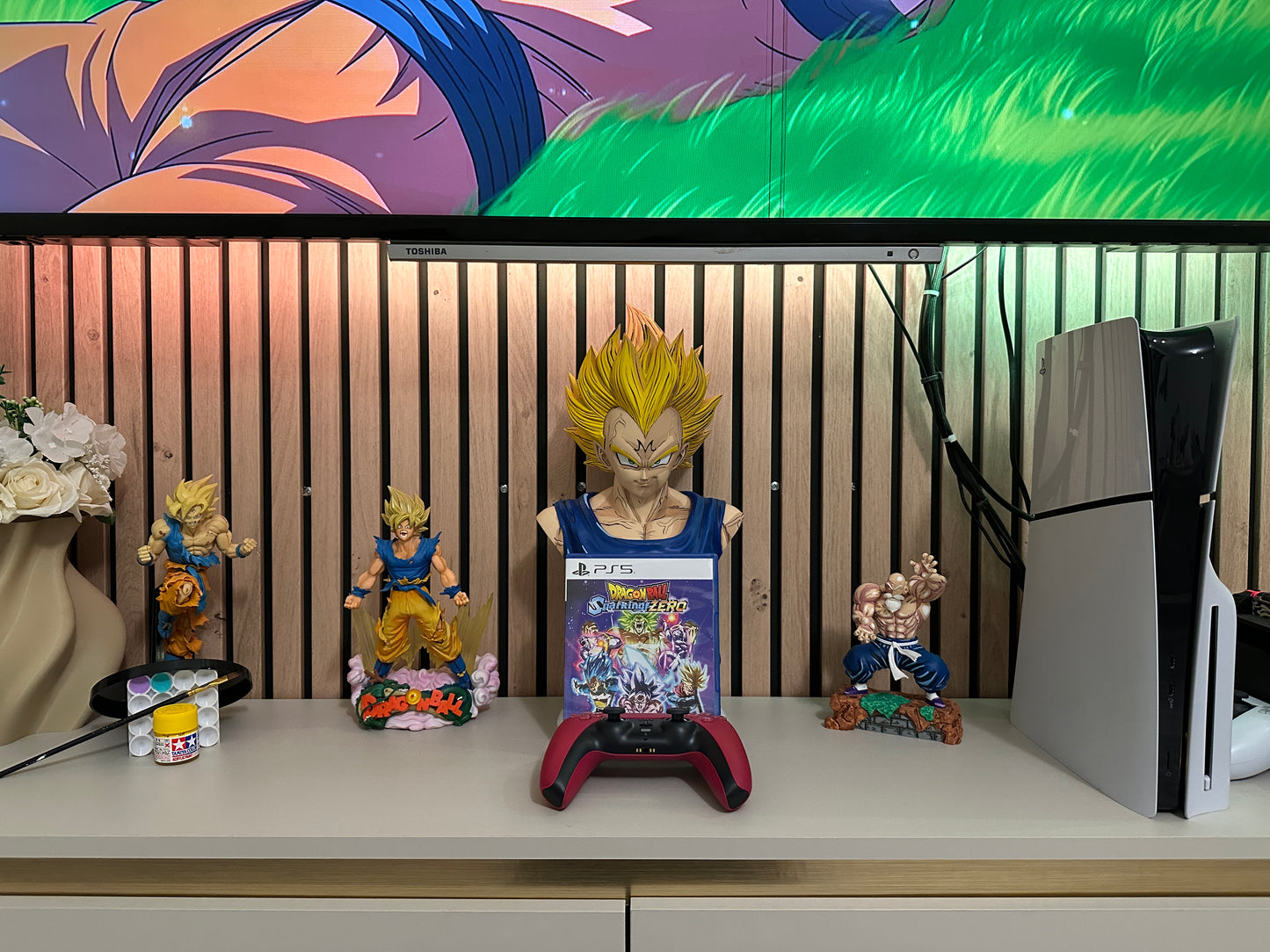 Buste géant Vegeta Majin Dragon Ball – Statue 3D artisanale peinte à la main (Tailles M et XL)