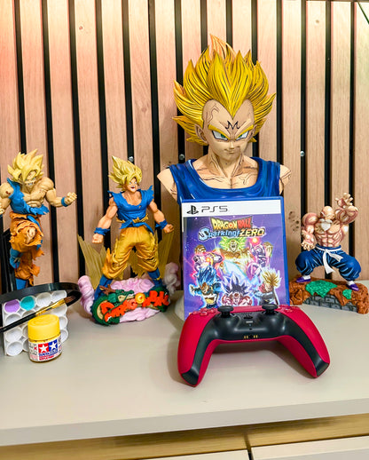 Buste géant Vegeta Majin Dragon Ball – Statue 3D artisanale peinte à la main (Tailles M et XL)