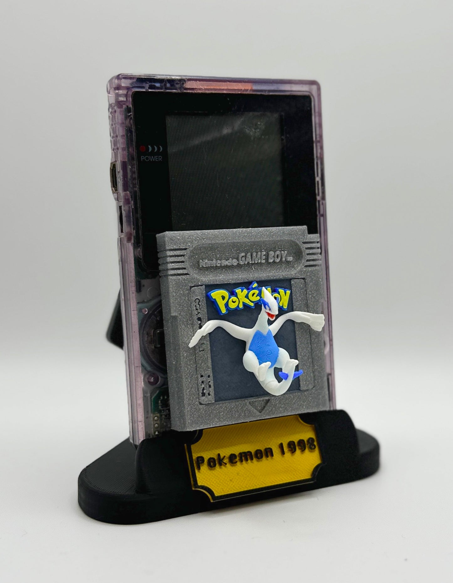 Cartouche Pokémon Argent Lugia en 3D - Taille Réelle, Peinte à la Main - Décoration Geek, Cadeau Unique pour Fans de Pokémon et Rétro Gaming