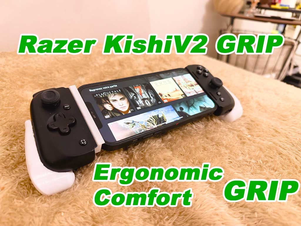 Support Grip Ergonomique 3D pour Manette Razer Kishi V2 / V2 Pro / Edge – Léger, Confortable, Durable pour Longues Sessions de Jeu