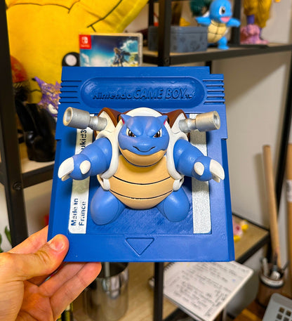 Cartouche Murale Géante Pokémon Bleu Tortank Blastoise - Peinte à la main Œuvre d'Art 3D Unique pour Amateurs de Pokémon