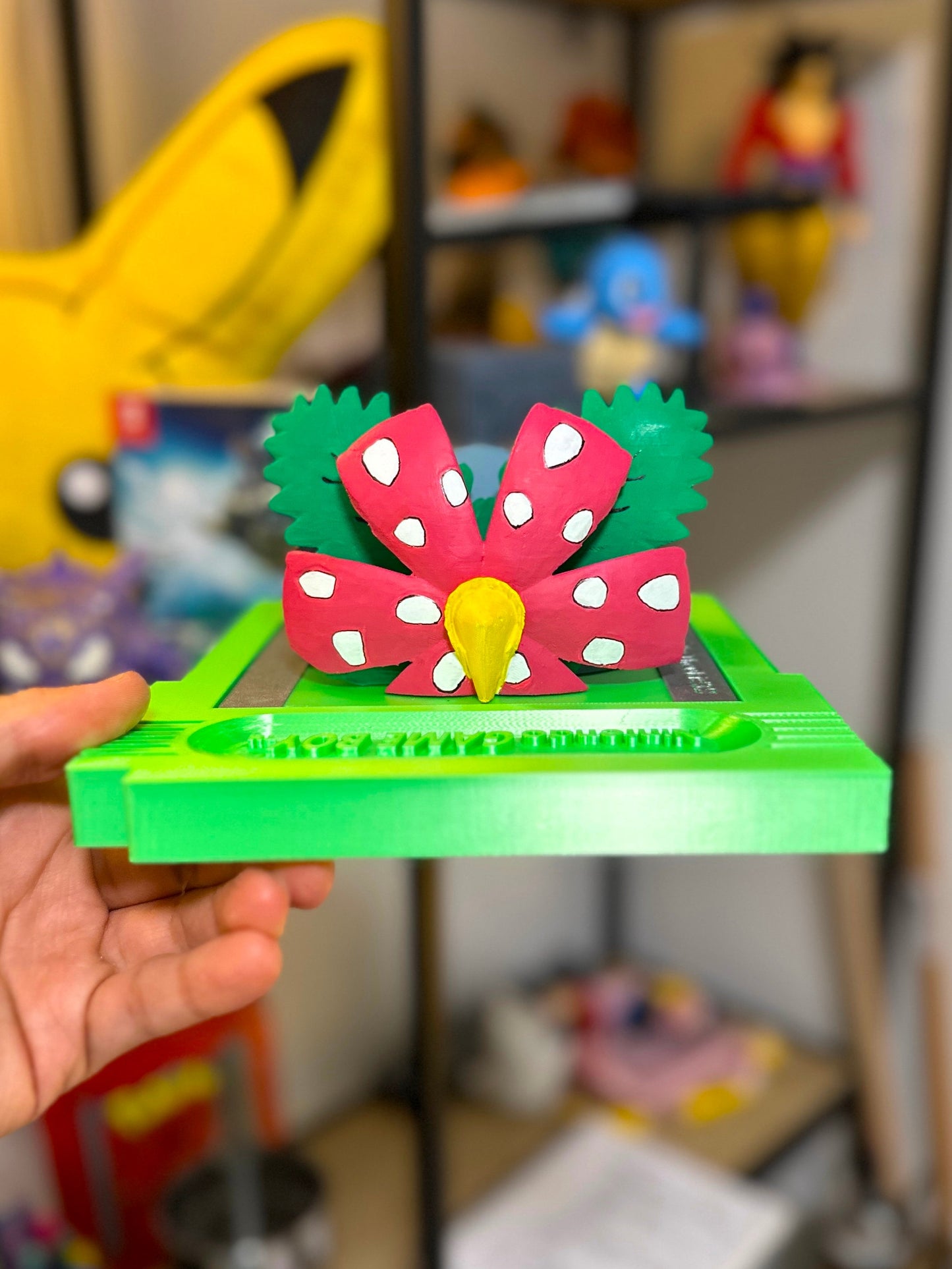 Cartouche Murale Géante Pokémon Vert Florizarre Venusaur - Peinte à la main Œuvre d'Art 3D Unique pour Amateurs de Pokémon