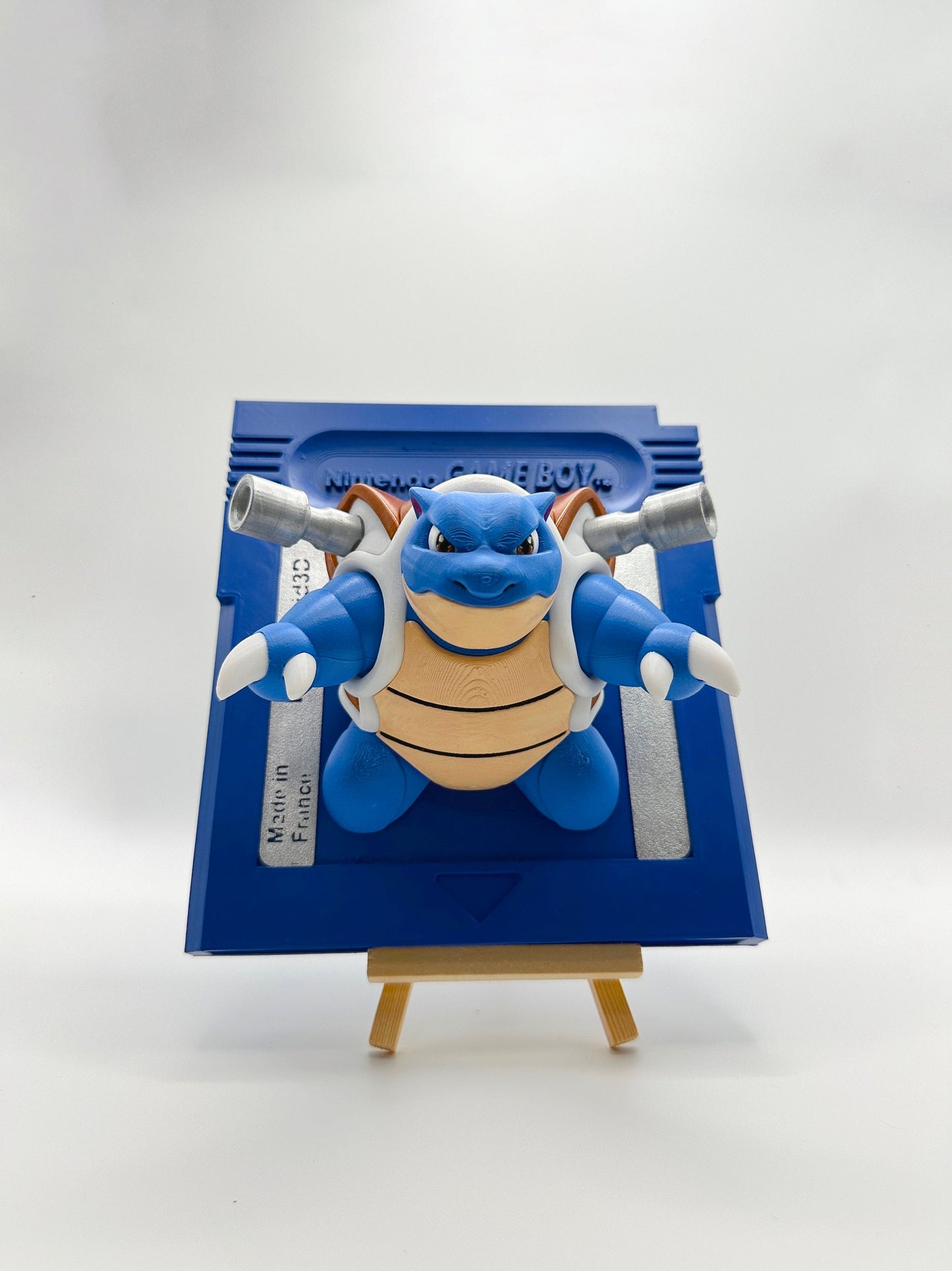 Cartouche Murale Géante Pokémon Bleu Tortank Blastoise - Peinte à la main Œuvre d'Art 3D Unique pour Amateurs de Pokémon