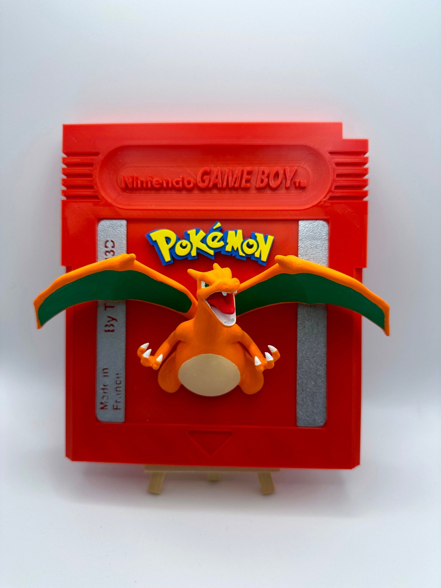 Cartouche Murale Géante Pokémon Rouge Dracofeu Charizard - Peinte à la main Œuvre d'Art 3D Unique pour Amateurs de Pokémon