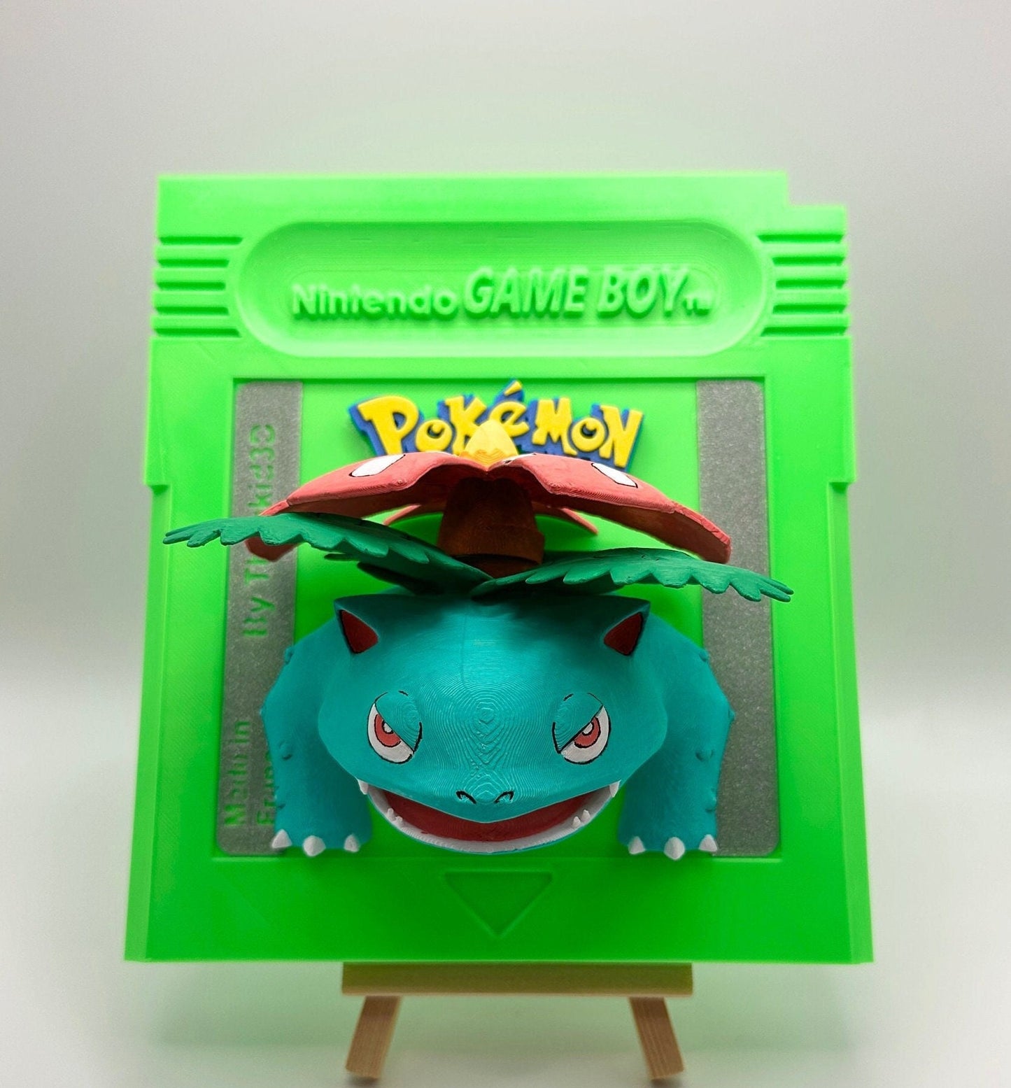 Cartouche Murale Géante Pokémon Vert Florizarre Venusaur - Peinte à la main Œuvre d'Art 3D Unique pour Amateurs de Pokémon