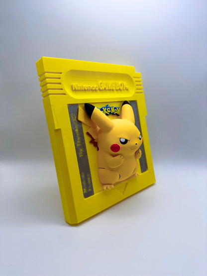 Cartouche Murale Géante Pokémon Jaune Pikachu Retro - Peinte à la main Œuvre d'Art 3D Unique pour Amateurs de Pokémon