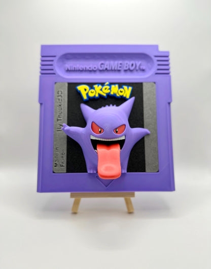 Cartouche Murale Géante Pokémon Ectoplasma - Décoration Murale Mystique Peinte à la main Œuvre d'Art 3D Décoration Murale Unique