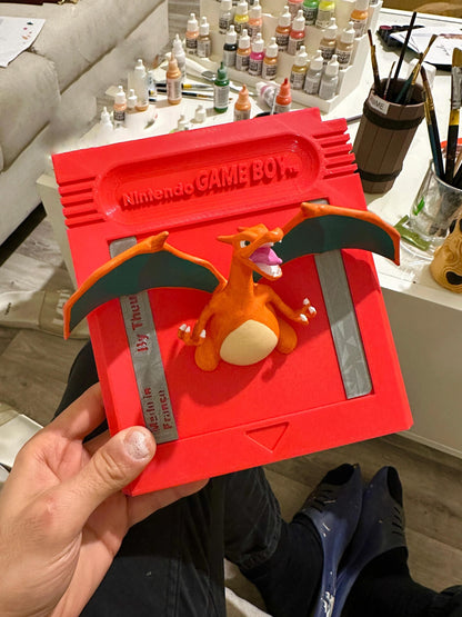 Cartouche Murale Géante Pokémon Rouge Dracofeu Charizard - Peinte à la main Œuvre d'Art 3D Unique pour Amateurs de Pokémon